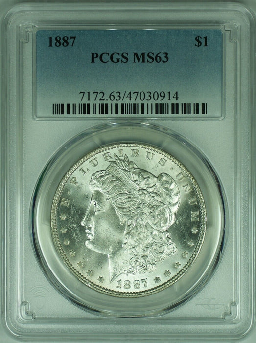 1887 Morgan Silver Dollar Coin  PCGS MS-63   (39B)