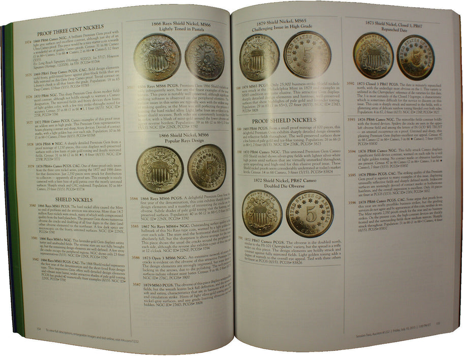 July 9-10 &12 2015 U.S. Coin Auction Catalog #1222 Heritage (A82)