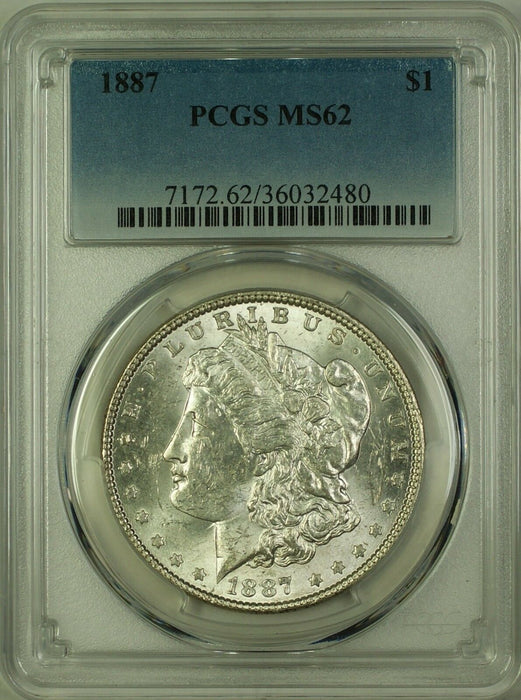 1887 Morgan Silver Dollar $1 Coin PCGS MS-62 (19H)