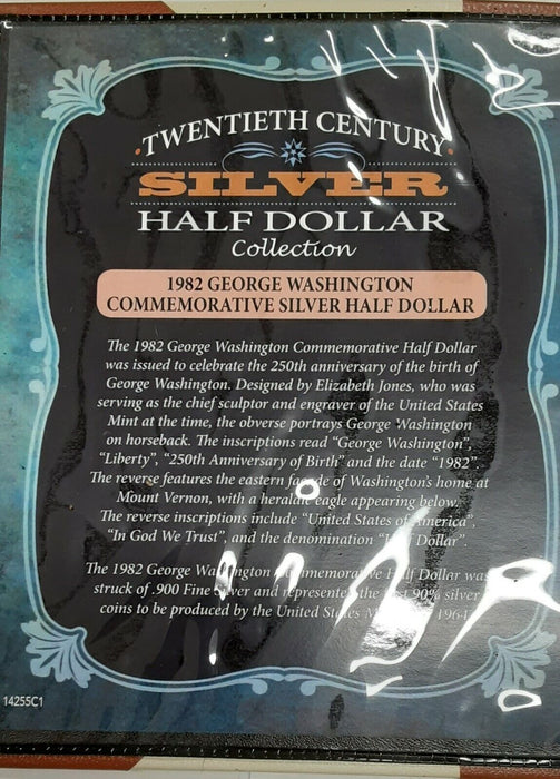 Twentieth Century Half Dollars/1982 Washington Commemorative 50C in Folder