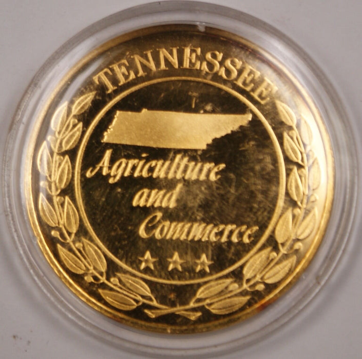 Gold Plated Sterling Silver Proof Medal Tennessee Agriculture and Commerce