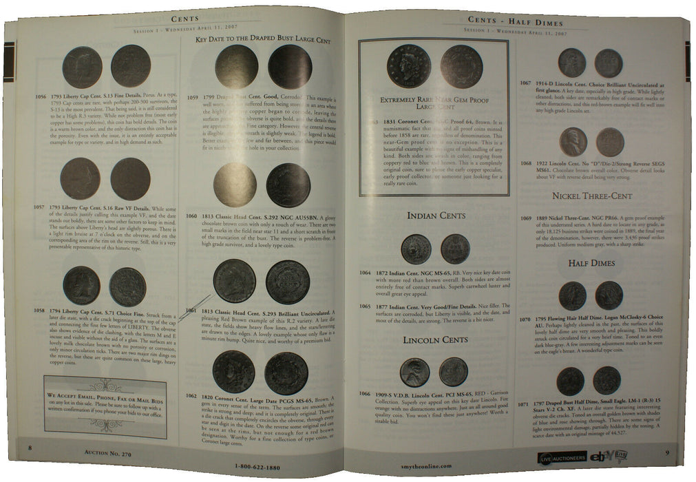 April 11 '07 Spring Coin Auction Catalog Smythe (A17)