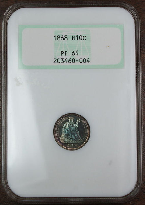 1868 Seated Liberty Proof Half Dime NGC PF-64 Toned OGH