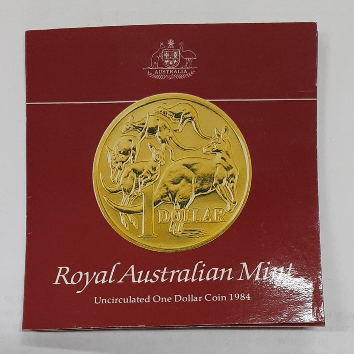 1984 Australia Uncirculated 1 Dollar Coin Kangaroos in OGP