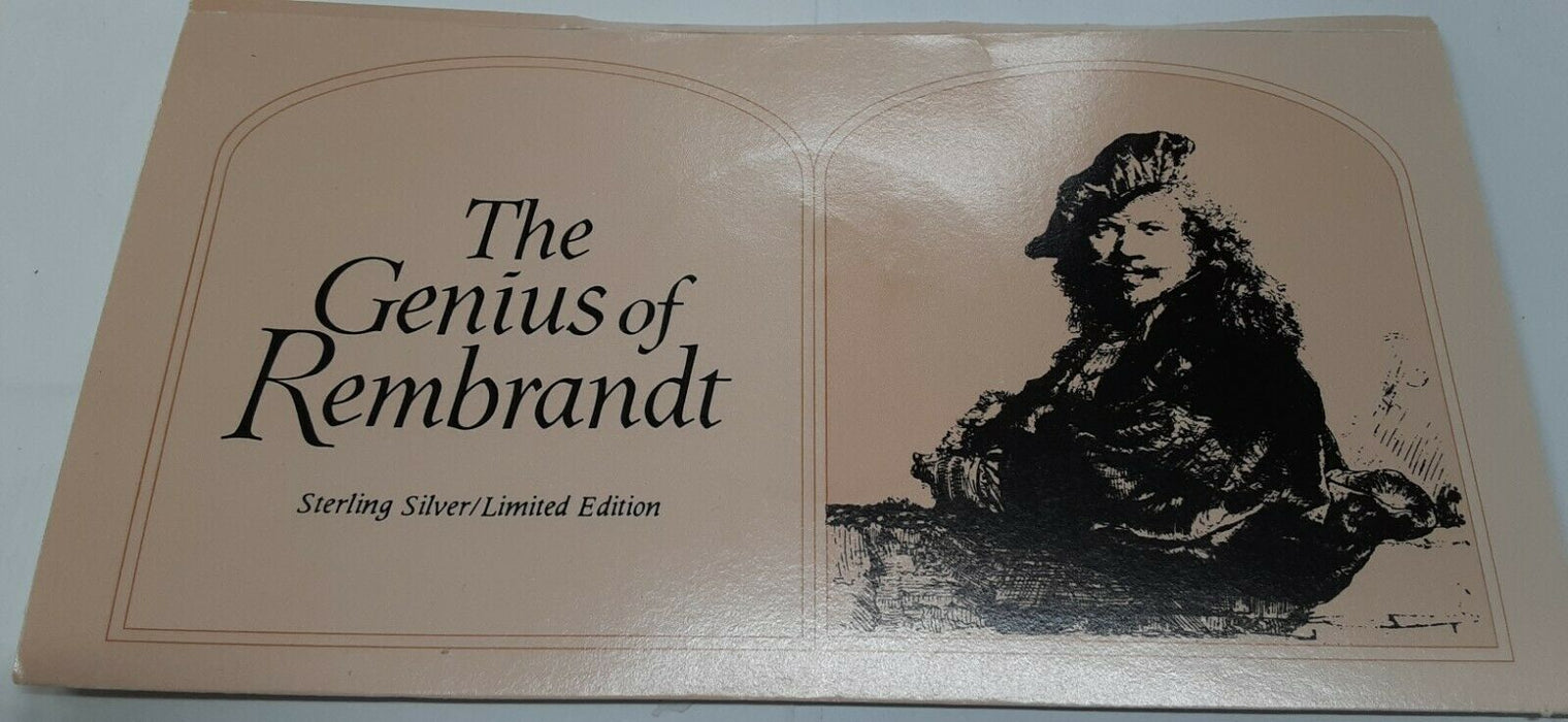 Franklin Mint Genius/Rembrandt PR .925 Silver Medal-The Apostle Thomas in Card