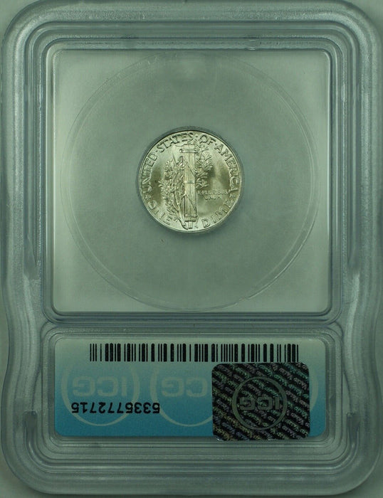 1937 Mercury Silver Dime 10c Coin ICG MS-66 (Looks Full Split Bands) (53G)