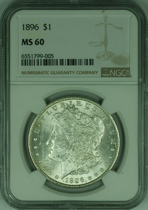 1896 $1 Morgan Silver Dollar Coin NGC MS-60  (21)