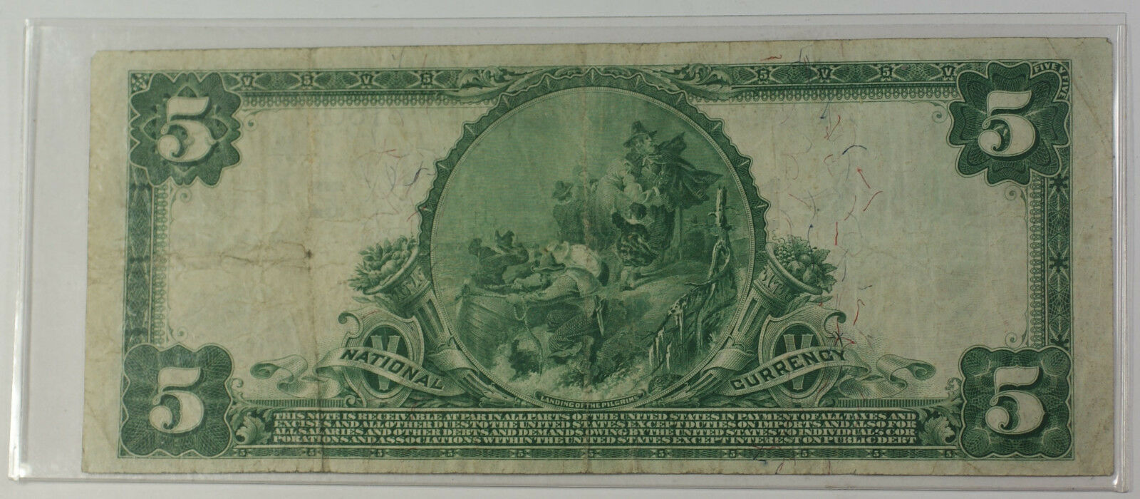 1902 Plain Back $5 National Currency Banknote Cohoes New York Charter # E 1347