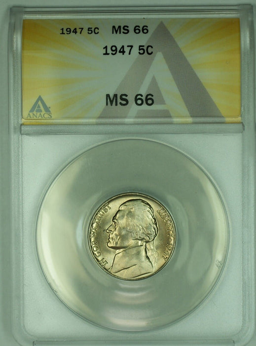 1947 Jefferson Nickel Toned 5C ANACS MS 66 (51)