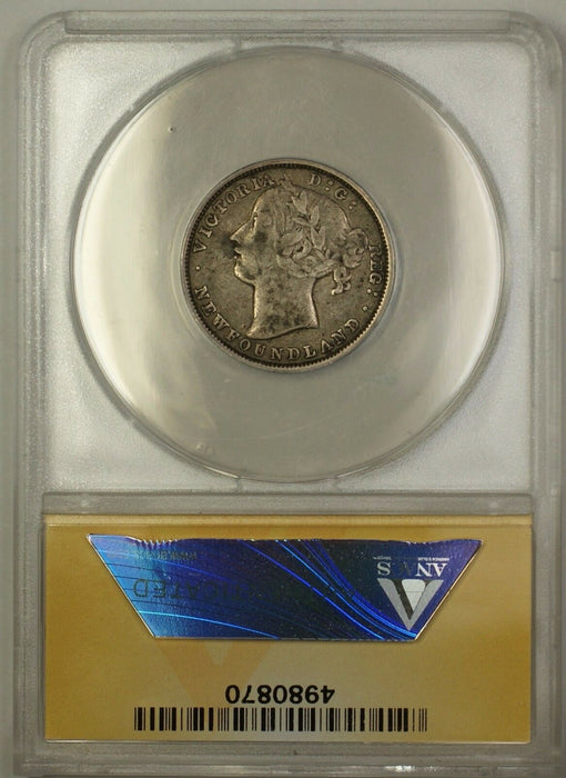 1873 Canada Newfoundland 20c Twenty Cents Silver Coin ANACS VF-20
