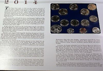 Postal Commem Society 2014 P Mint Set BU Coins with Informational Card & Stamp