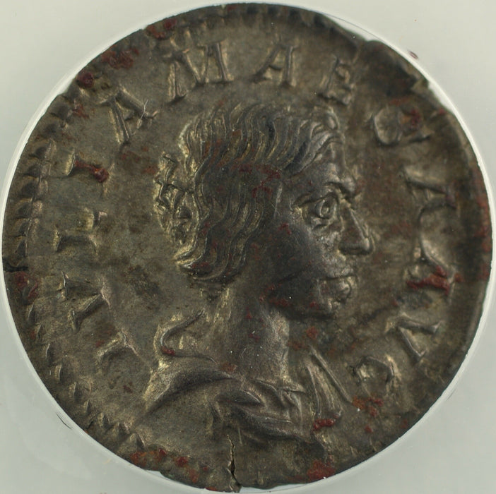 AD 220-222 Roman Silver Denarius Coin Julia Maesa Rome Mint ANACS EF-45 AKR