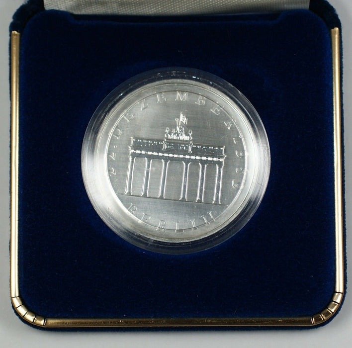 1990 German 20 Mark Silver BU Coin The opening of the Brandenburg Gate W/ COA