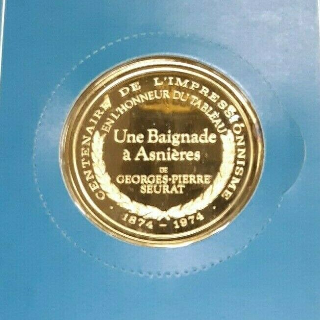 Masterpieces of Impressionism Gold Plated .925 Silver PR Medal-Bathers/Asnieres