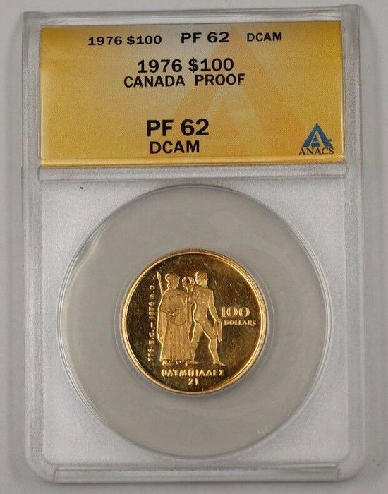 1976 Canada $100 One Hundred Dollar Gold Coin ANACS PF-62 Proof Deep Cameo DCAM