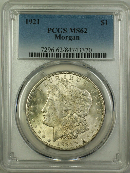 1921 Morgan Silver Dollar $1 Coin PCGS MS-62 (16F)