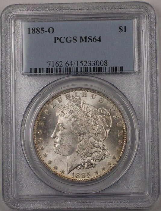 1885-O US Morgan Silver Dollar $1 Coin PCGS MS-64 (Better) Rim Toned BR5 M