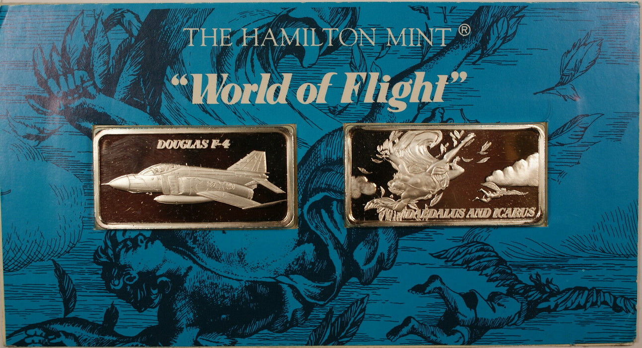 World of Flight 1 oz Silver Ingot-Sealed- Douglas F-4, Daedalus and Icarus