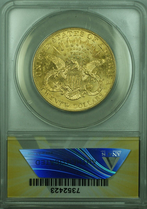 1904 Liberty Head G$20 Gold Twenty Dollar ANACS MS-62