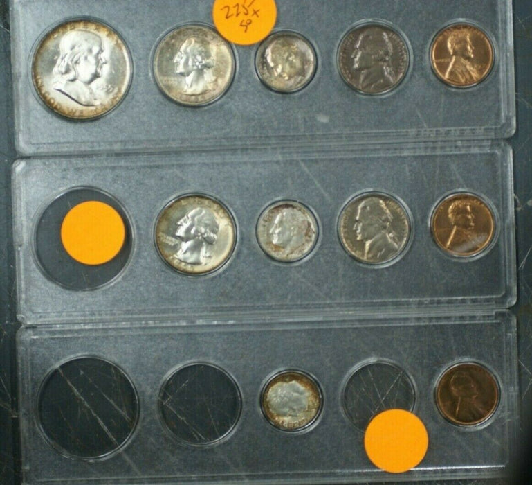 1955 US Mint Set in Plastic Holders Brilliant Uncirculated Toned *11 Coins Total