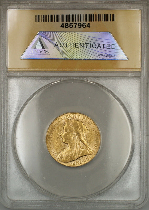 1900 Lamination Great Britain Sovereign Gold Coin ANACS EF-45 SB