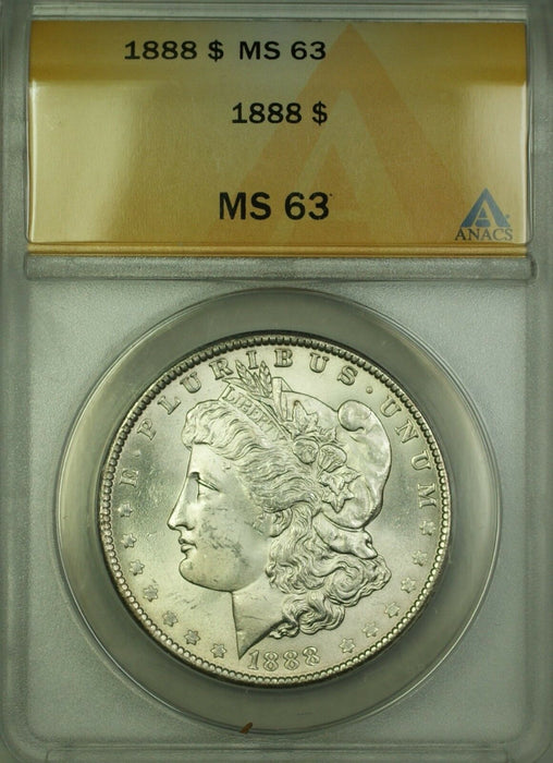 1888 Morgan Silver Dollar $1 ANACS MS-63 (Better Coin)