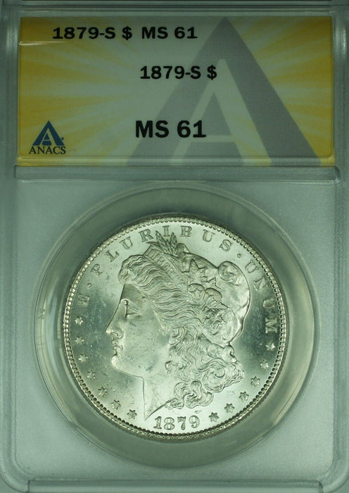 1879-S Morgan Silver Dollar $1 Coin ANACS MS-61 Better Coin  (26)