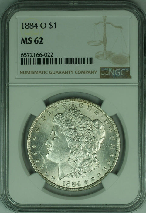 1884-O Morgan Silver Dollar $1 NGC MS-62   (46B)