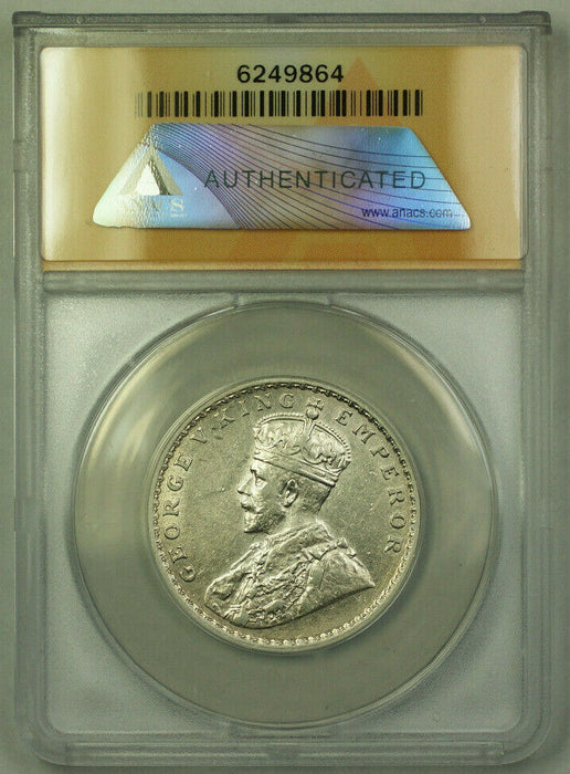 1916-C British India 1 Rupee Silver Coin ANACS EF-45 Details