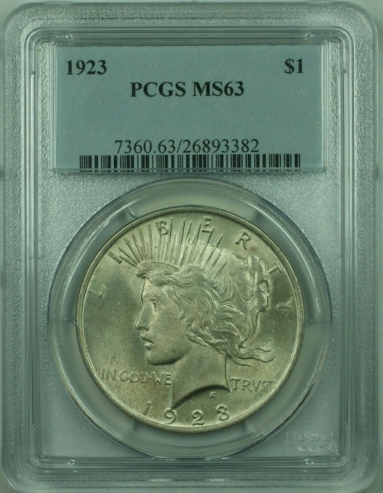 1923 Peace Silver Dollar $1 Coin PCGS MS-63 (36) L
