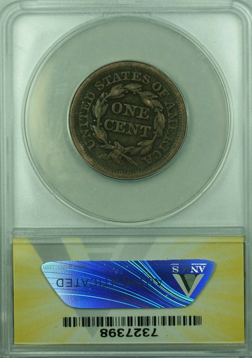 1851 Braided Hair Large Cent  ANACS VF-25 Details Corroded  (43A)