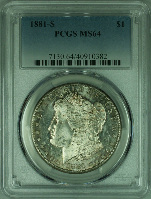 1881-S Morgan Silver Dollar S$1 PCGS MS-64 Russet Toned (33C)