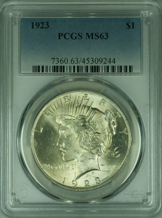 1923 Peace Silver Dollar S$1 PCGS MS-63  (40L)