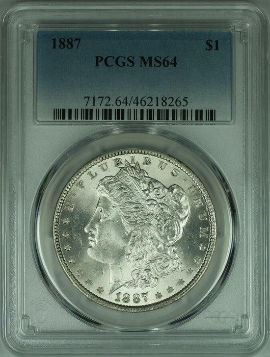 1887 Morgan Silver Dollar Coin PCGS MS-64  (47)