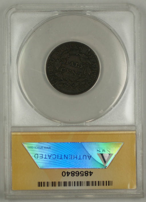 1850 Braided Hair Half Cent Coin C-1 ANACS AU-55 Details-Cleaned —  Juliancoin