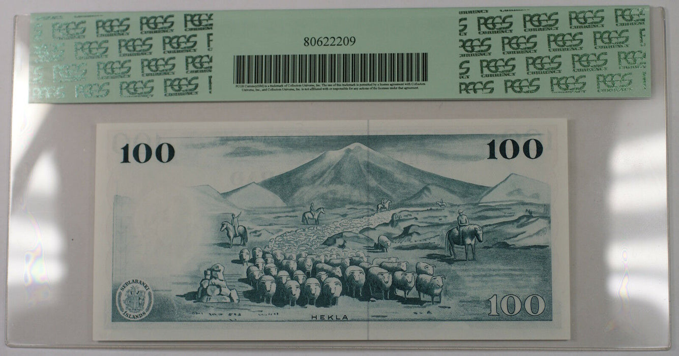 L.1961 Iceland Sedlabanki Islands 100 Kronur Note SCWPM# 44a PCGS 58 PPQ Choice