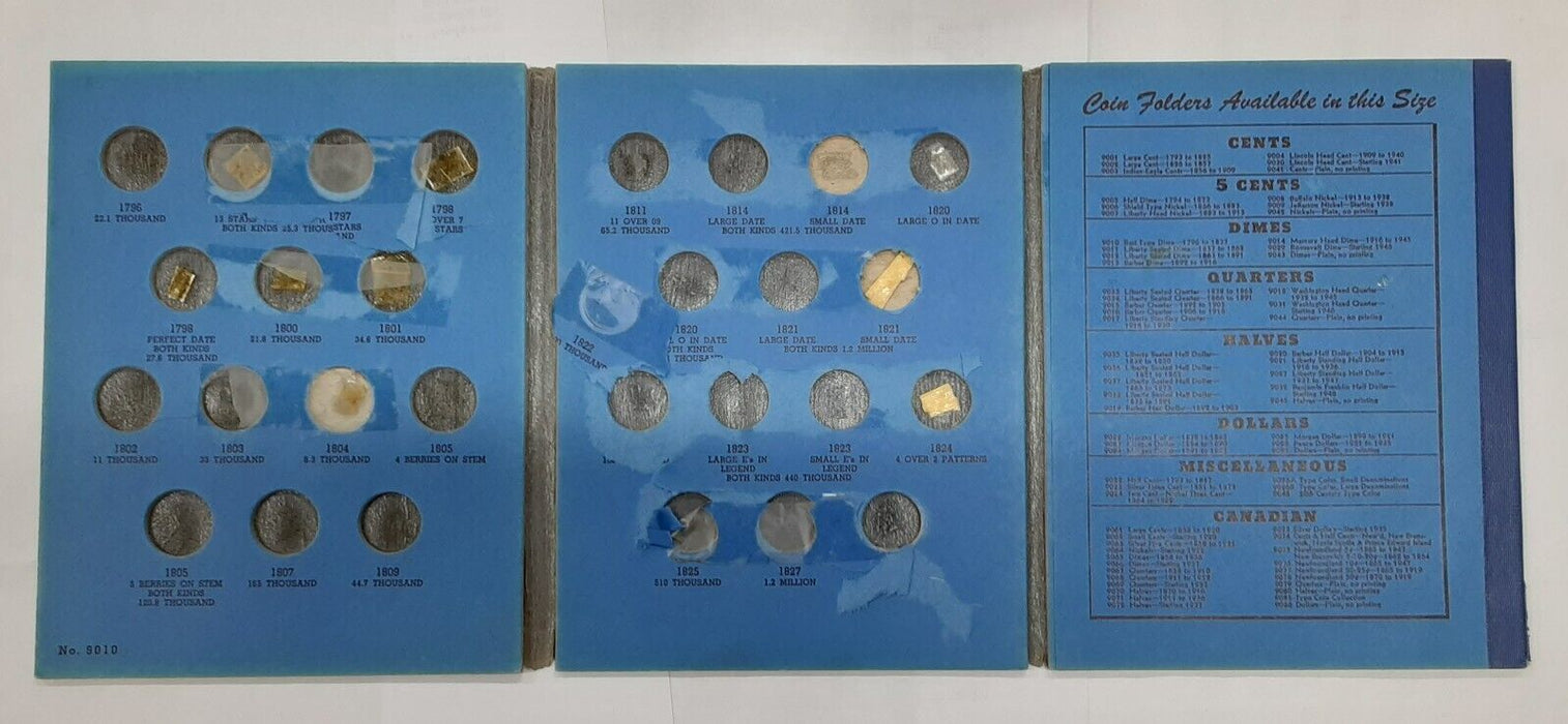 Whitman Empty Bust Dimes Folder For Dates 1796-1837 #9010 - Damaged