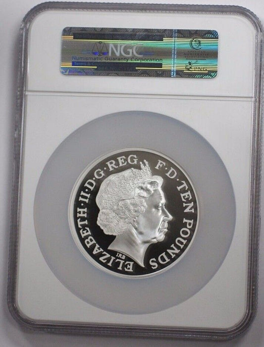 2014 Great Britain Silver 10 Pound Coin 1st World War 100th Anniversary NGC PF70