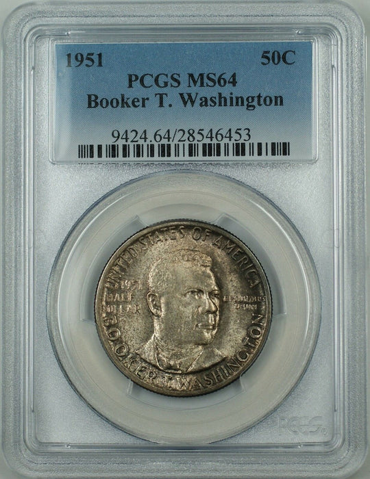 1951 Booker T. Washington Commemorative Silver Half Dollar Coin PCGS MS-64 Toned