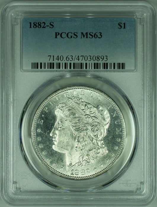 1882-S Morgan Silver Dollar Coin  PCGS MS-63   (35A)