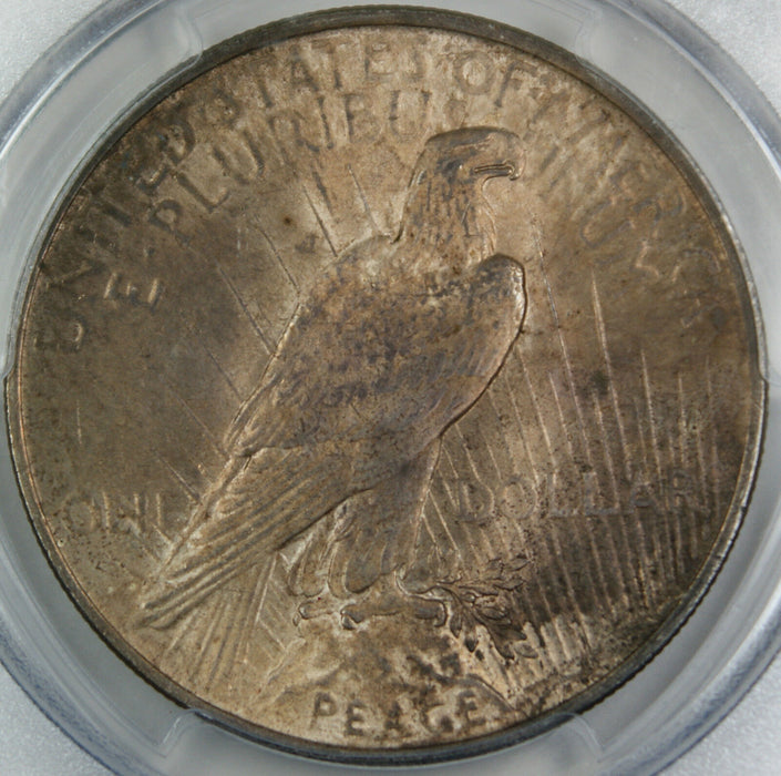1923 Peace Silver Dollar Coin, PCGS MS-63 Toned