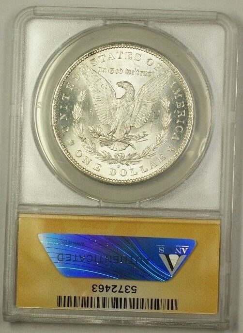 1880-S Morgan Silver Dollar $1 Coin ANACS MS-63 (1e)