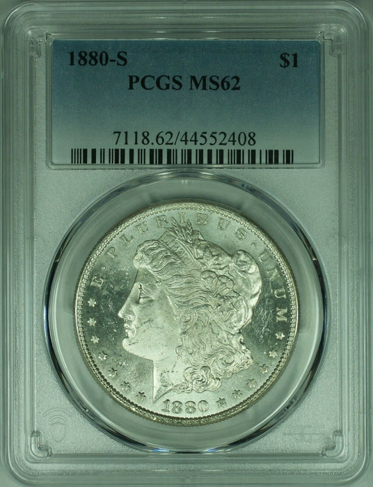 1880-S Morgan Silver Dollar Coin $1 PCGS MS-62 Better Coin (28)