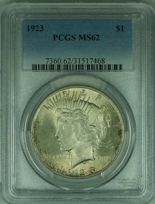 1923 Peace Silver Dollar S$1 PCGS MS-62 Undergraded Toned (31 U)