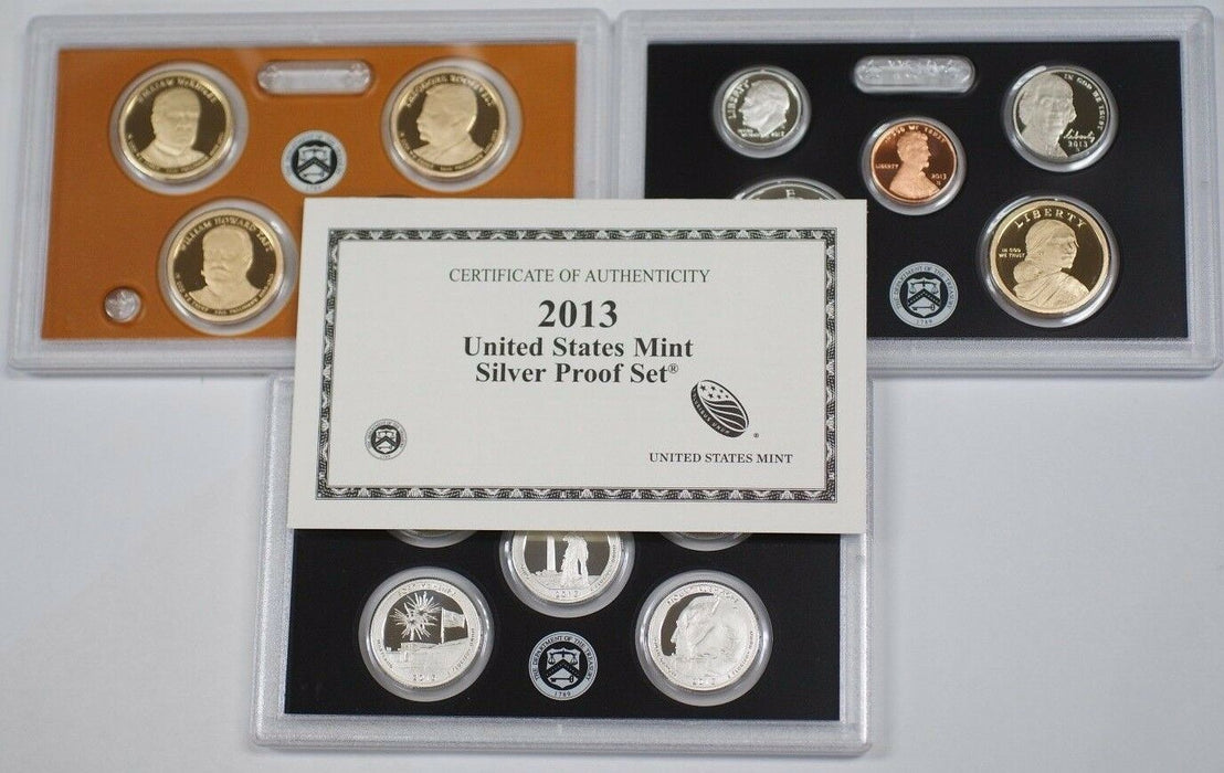 2013 US Mint Silver Proof Set Gem Coins W/ Box and COA