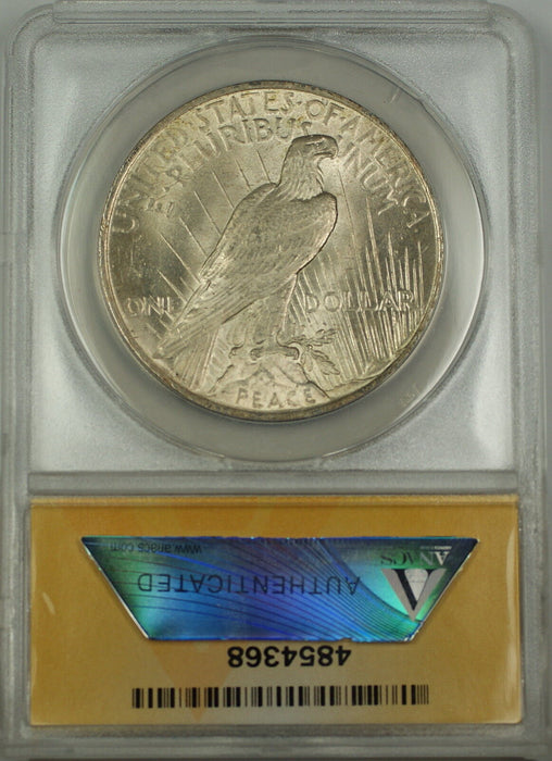 1923 Silver Peace Dollar $1 Coin ANACS MS-62