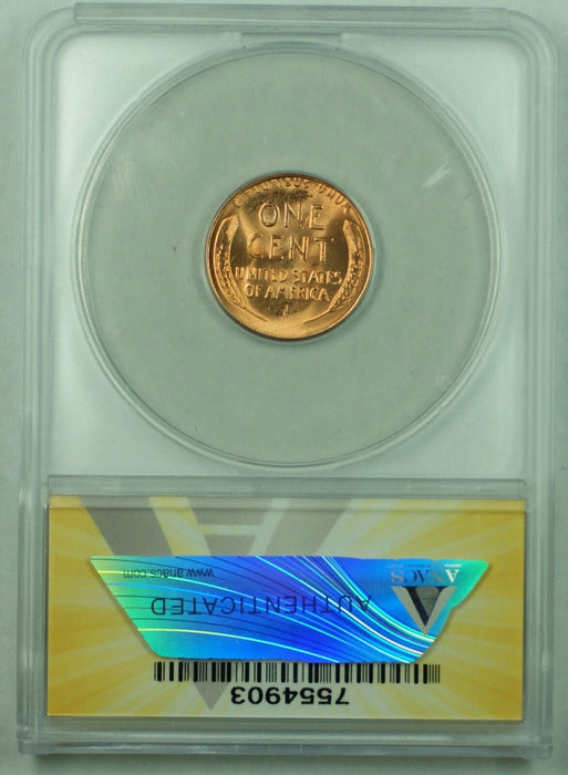 1954-S Lincoln Wheat Cent 1C Coin ANACS MS 66 RD (32) B