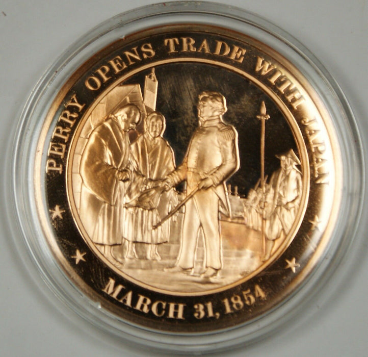 Bronze Proof Medal Perry Opens Trade With Japan March 31 1854