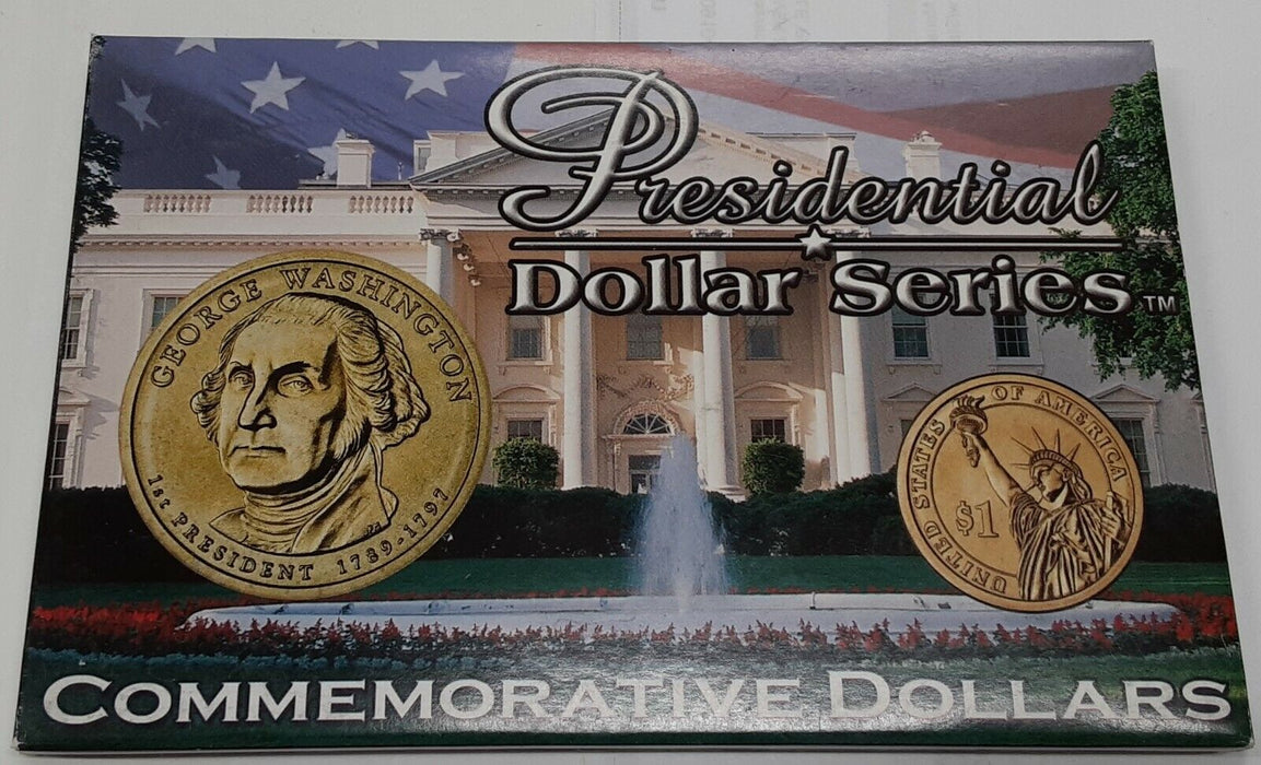 2007 P & D George Washington Presidential $1 Coins Uncirculated in Case w/COA