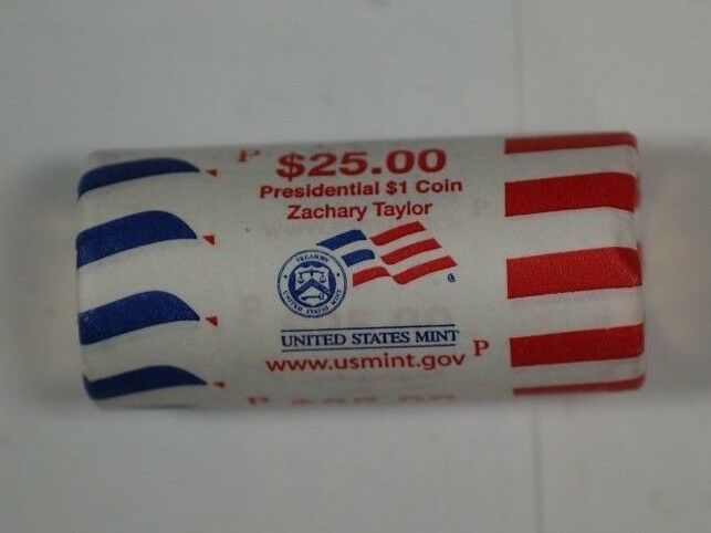 2009-P Zachary Taylor Presidential Dollar Roll BU 25 $1 Coins OBW Bank Wrapped